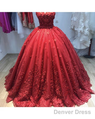 Red Sweetheart Ball Gown Dresses For Sweet 16