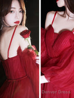 Red Sweetheart Neck Tulle Short Prom Dress Cute Homecoming Dresses