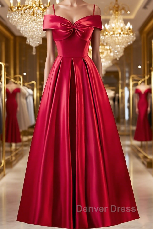 Red Tea Length Prom Dresses, Red Tea Length Formal Bridesmaid Dresses