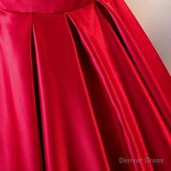 Red Tea Length Prom Dresses, Red Tea Length Formal Bridesmaid Dresses