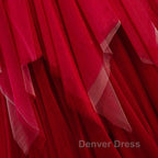 Red V Neck Long Prom Dress with Corset Back, Red Floor Length Prom Gowns, Prom Dresses