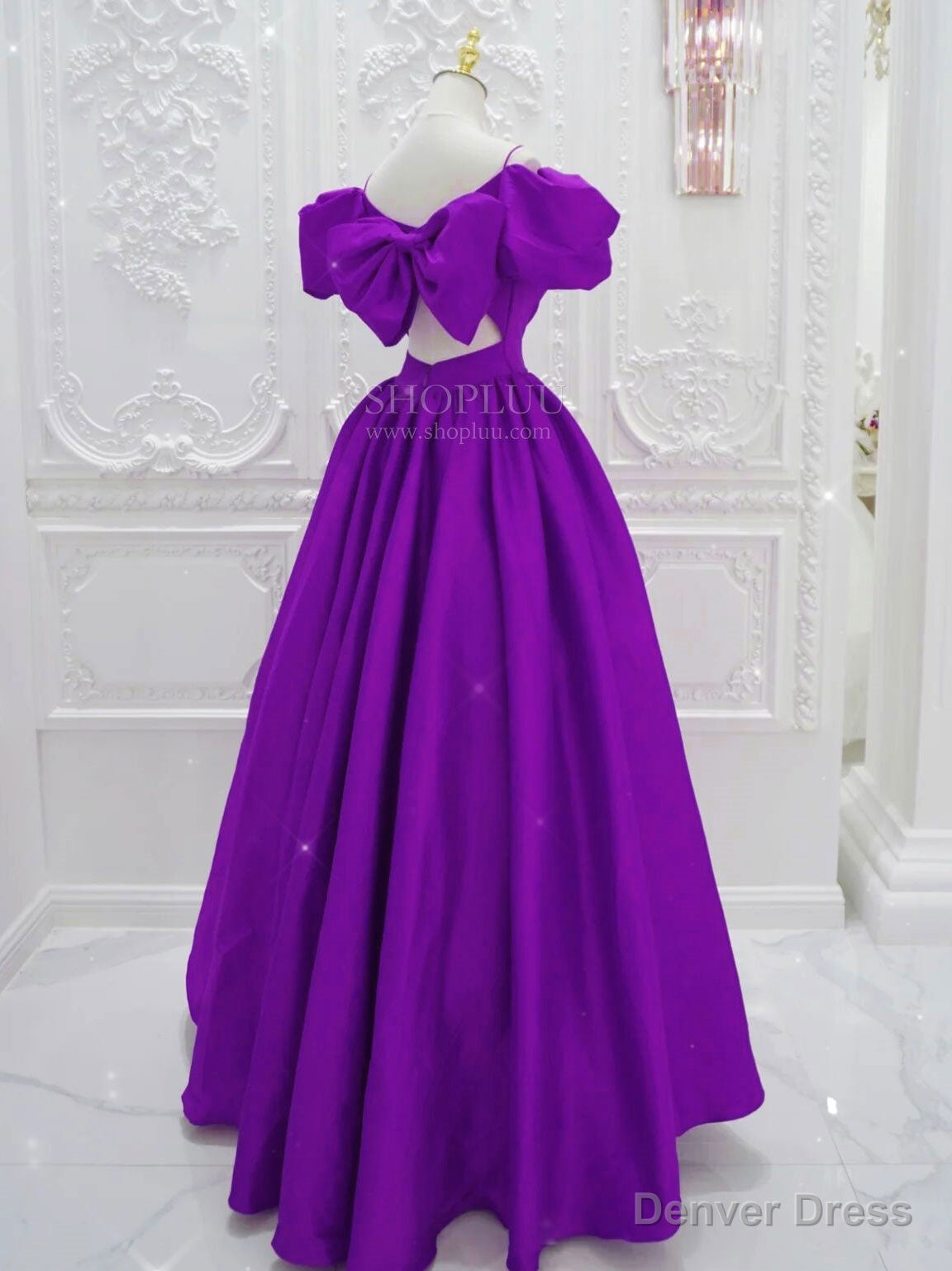 Red V Neck Satin Long Prom Dress, Red Prom Dresses
