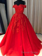 Off Shoulder Lace A Line Long Custom Prom Dresses