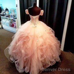 Removable Sleeves Lace Sweetheart Organza Ruffles Ball Gown Quinceanera Dresses