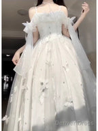 Retro Ball Gowns Spaghetti Straps Ankle Length White Prom Dresses Birthday Outfits With Lace
