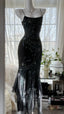 Retro Beautiful Shoulder Strap Beaded Chiffon Irregular Skirt Prom Dresses