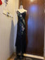 Retro Black Mermaid Deep V Halter Sequined Long Prom Dresses Evening Dresses