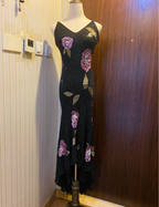 Retro Black Mermaid V-Neck Chiffon Long Prom Dresses Evening Dresses