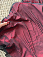 Retro Burgundy Slim-Fit Tube Top Ruffled Tulle Prom Dresses Evening Dresses