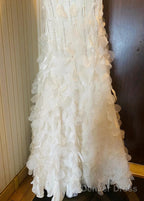 Retro Glam Mermaid Gowns Sparkling Beaded,Sequins White Chiffon Prom Dresses For Prom Events & Weddings**Ed01917