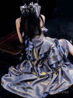 Retro High Low Irregular Spaghetti Straps Dusty Purple Short Birthday Dresses Birthday Outfit