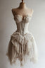 Retro Ivory Lace Dress Sexy Short Prom Dress Homecoming Dresses