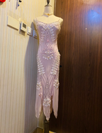 Retro Light Purple Irregular Strap Chiffon Prom Dresses Evening Dresses
