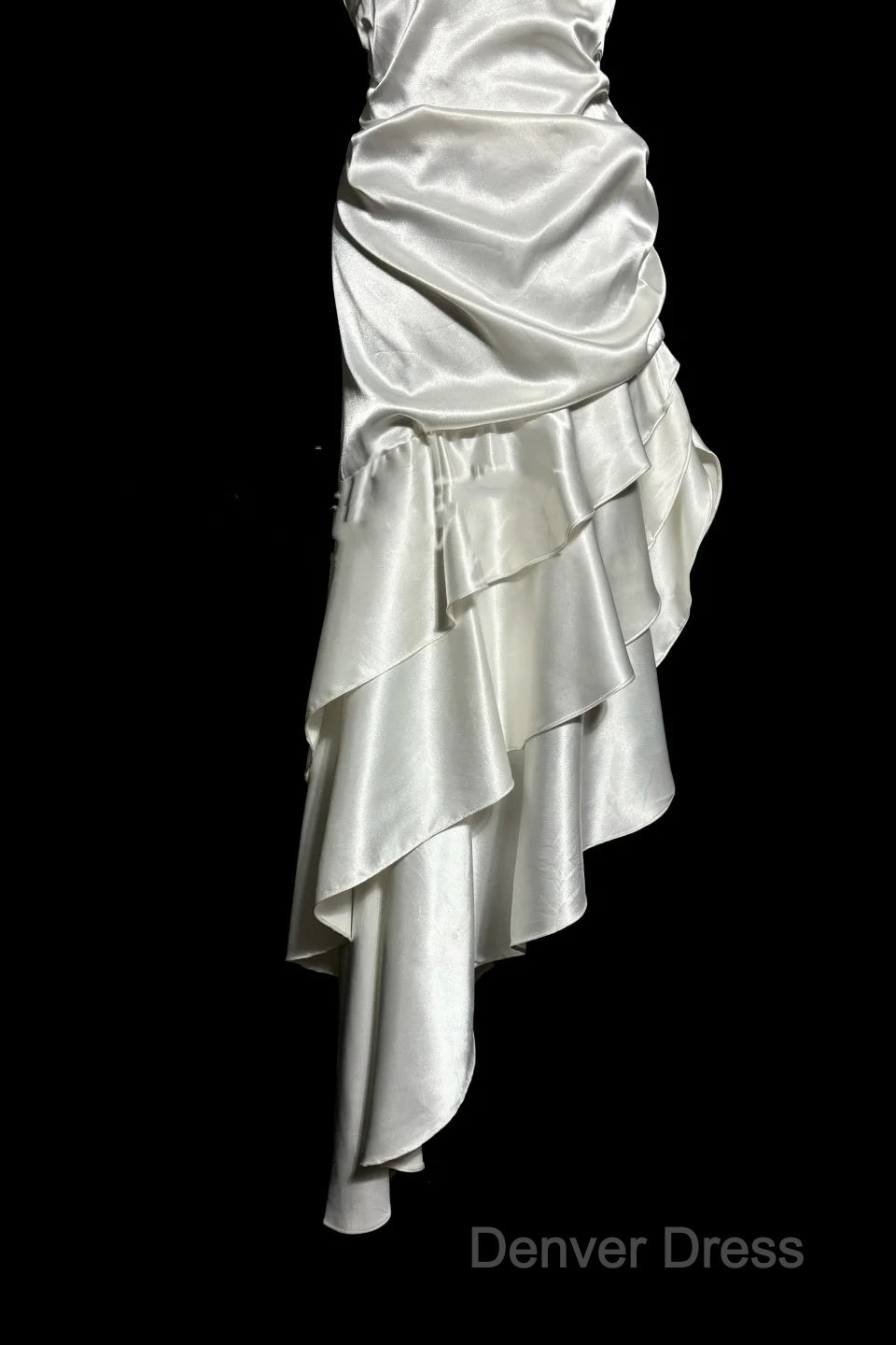 Retro Mermaid Halter Satin High Low Evening Dresses Prom Dresses