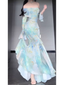 Retro Mermaid Off The Shoulder Floral Long Sleeves Prom Dresses Birthday Outfits