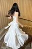 Retro Mermaid Spaghetti Straps Long Length White Evening Dress Prom Dresses