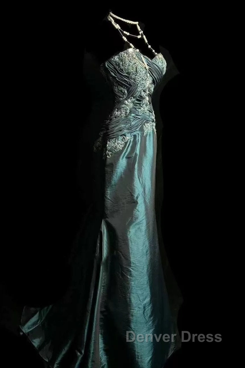 Retro Mermaid Sweetheart Taffeta Long Evening Dresses Prom Dresses Secondary image