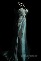 Retro Mermaid Sweetheart Taffeta Long Evening Dresses Prom Dresses