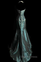 Retro Mermaid Sweetheart Taffeta Long Evening Dresses Prom Dresses