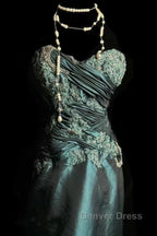 Retro Mermaid Sweetheart Taffeta Long Evening Dresses Prom Dresses