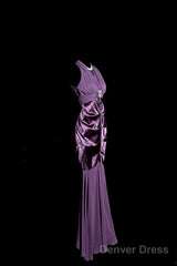Retro Mermaid V Neckline Chiffon Grape Evening Dress Prom Dresses