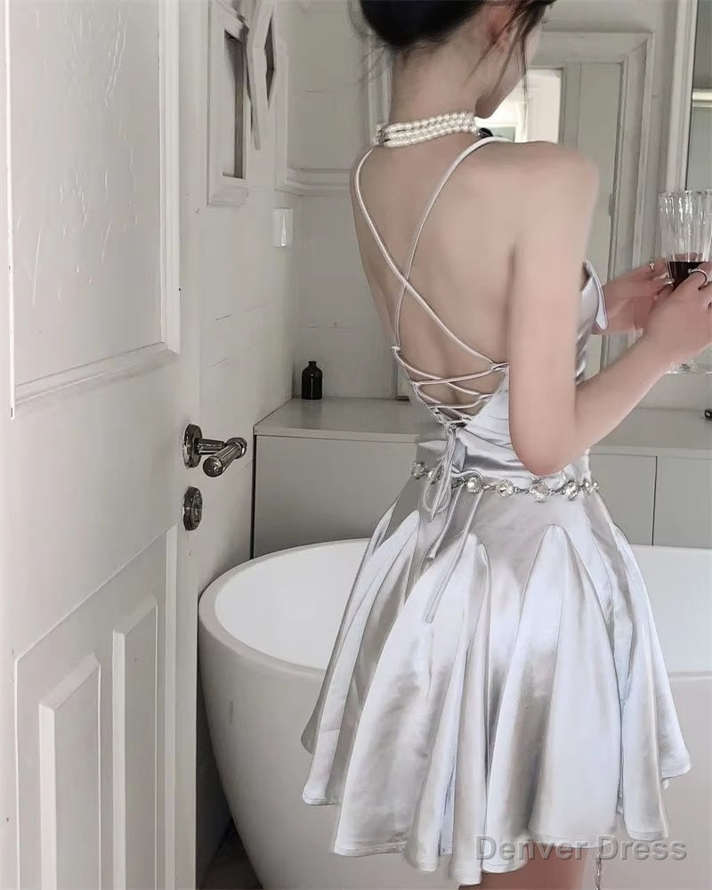 Retro Mini Dress for Women Sleeveless Sexy Prom Dress Homecoming Dresses Secondary image