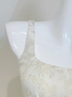 Retro Palace Ivory A-Line Square Neck Strap Jacquard Tulle Prom Dresses Evening Dresses
