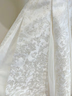 Retro Palace Ivory A-Line Square Neck Strap Jacquard Tulle Prom Dresses Evening Dresses