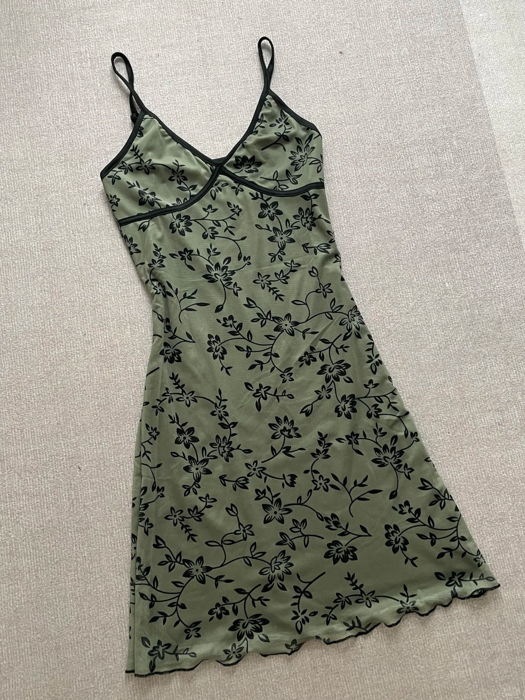 Retro Suspenders Green Floral Mesh Slim Fit 17Th Birthday Homecoming Dresses