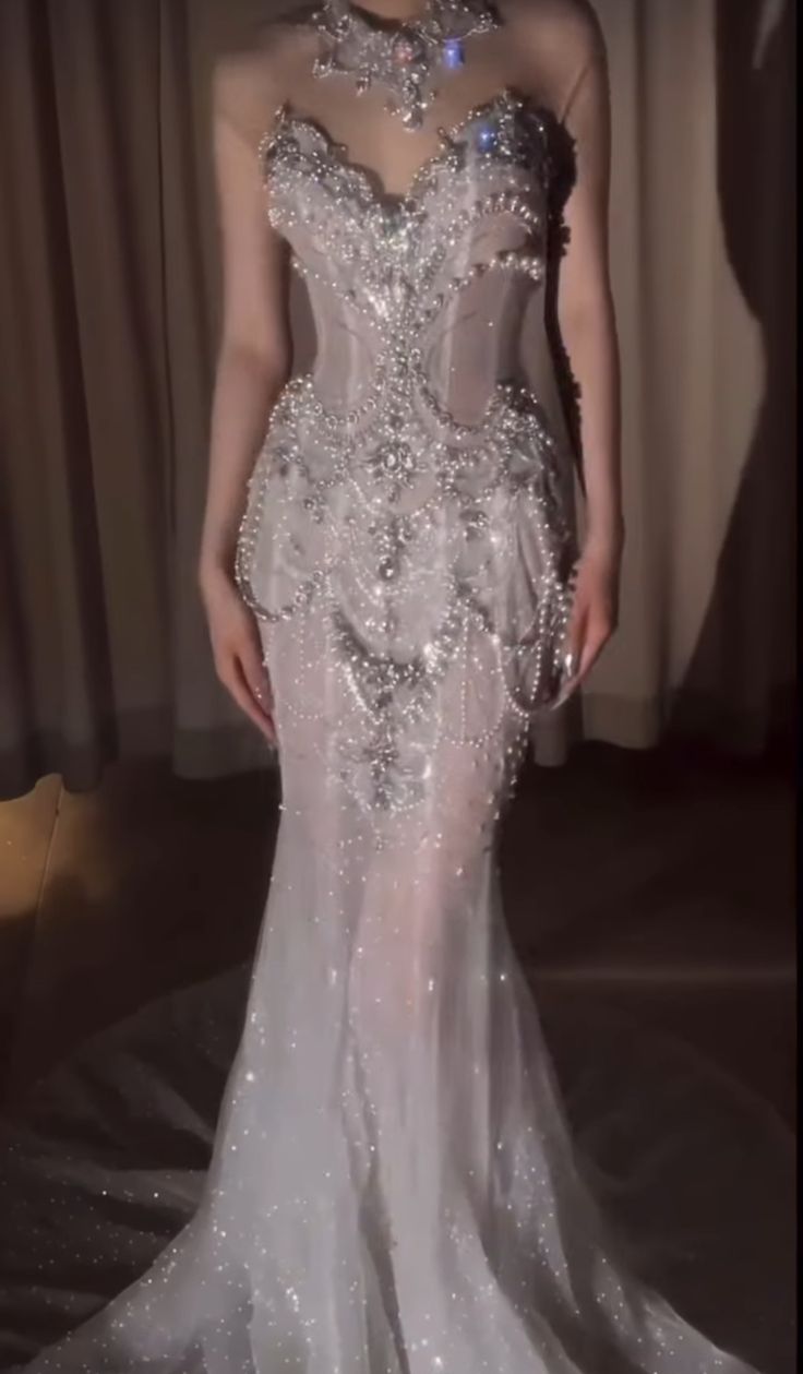 Retro Wedding Dress Mermaid Sweetheart Sequin Pearls Long White Wedding Dress Bride Dresses Bridal Gown Main image