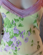Retro Yellow-Based Purple Floral Mermaid Spaghetti Strap V-Neck Chiffon Prom Dresses Evening Dresses