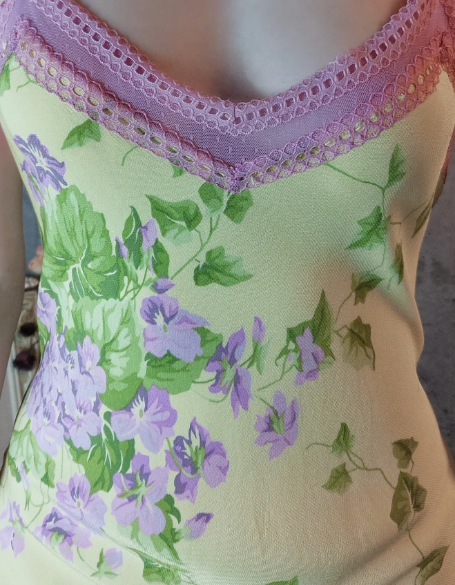 Retro Yellow-Based Purple Floral Mermaid Spaghetti Strap V-Neck Chiffon Prom Dresses Evening Dresses