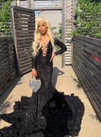 Princess Black Girl Long Prom Dress Mermaid Dresses