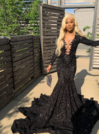 Princess Black Girl Long Prom Dress Mermaid Dresses