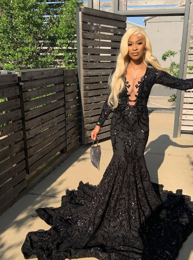 Princess Black Girl Long Prom Dress Mermaid Dresses