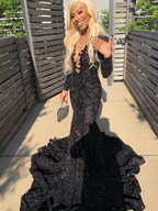 Princess Black Girl Long Prom Dress Mermaid Dresses