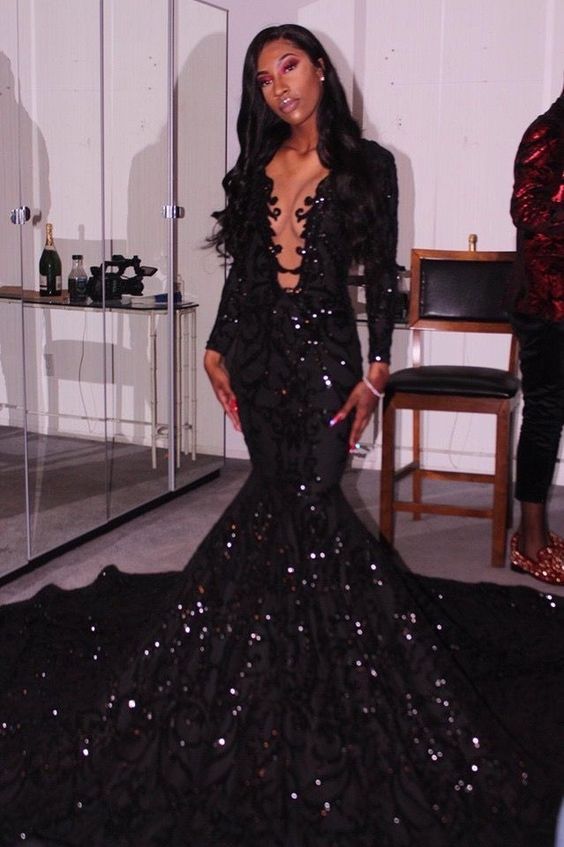 Princess Black Girl Long Prom Dress Mermaid Dresses Main image