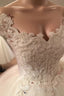 Romantic Lace Pearl Beaded Sweetheart Wedding Dresses Ball Gowns