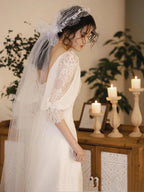 Romantic Wedding Gowns Bridal Dress A Line Square Neck Satin Wedding Dress Ivory Wedding Dresses Modest Wedding Gown