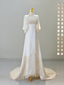 Romantic Wedding Gowns Bridal Dress A Line Square Neck Satin Wedding Dress Ivory Wedding Dresses Modest Wedding Gown