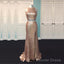 Rose Gold Sequin Two Piece Prom Dresses Mermaid Evening Gowns