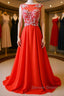 Round Neck Beaded Red Prom Dress, Red Prom Dress, Red Prom Dresses