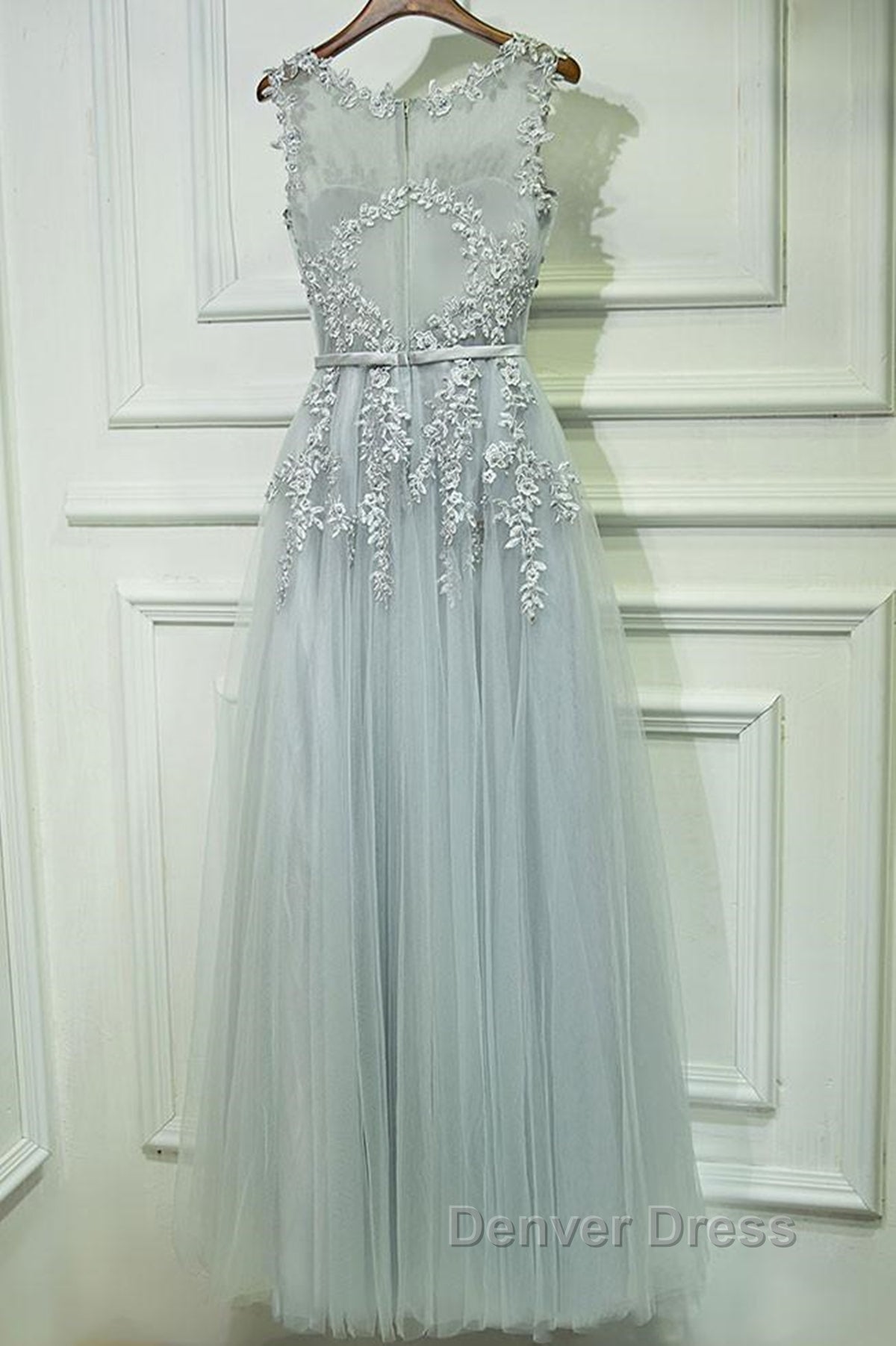 Round Neck Lace Prom Dress, Lace Prom Dresses Secondary image