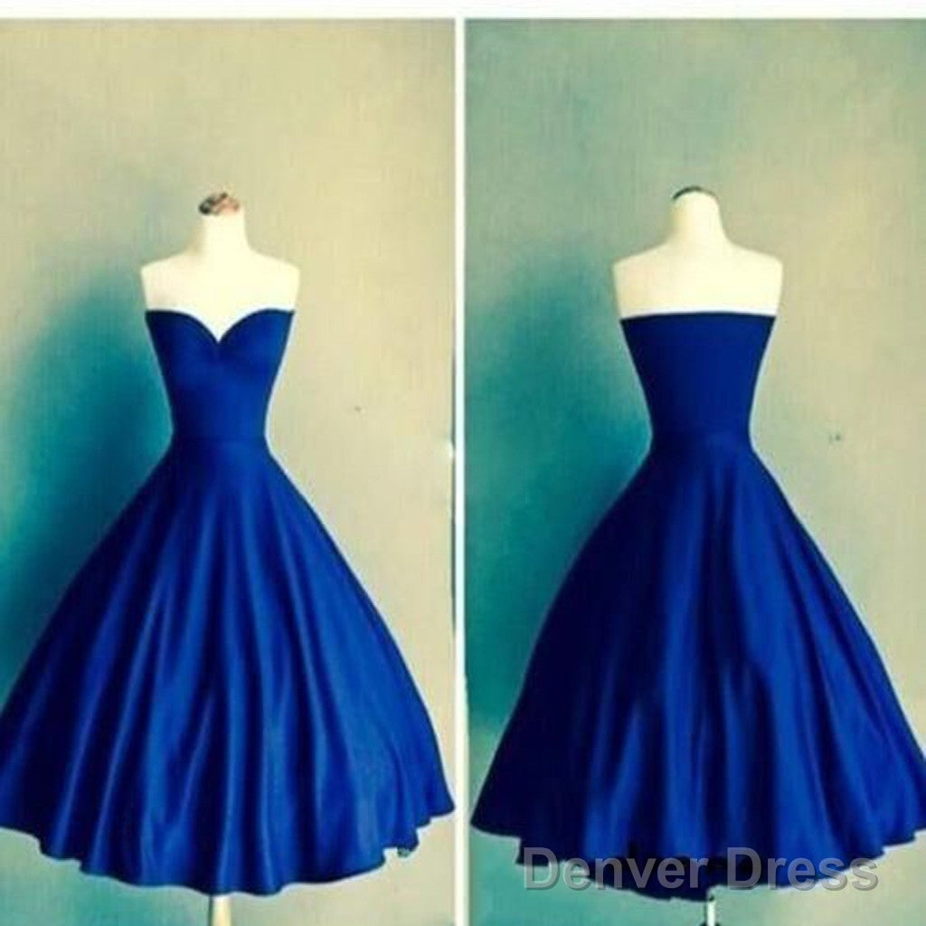 Royal Blue Ball Gowns Sweetheart Simple Tight Homecoming Dresses