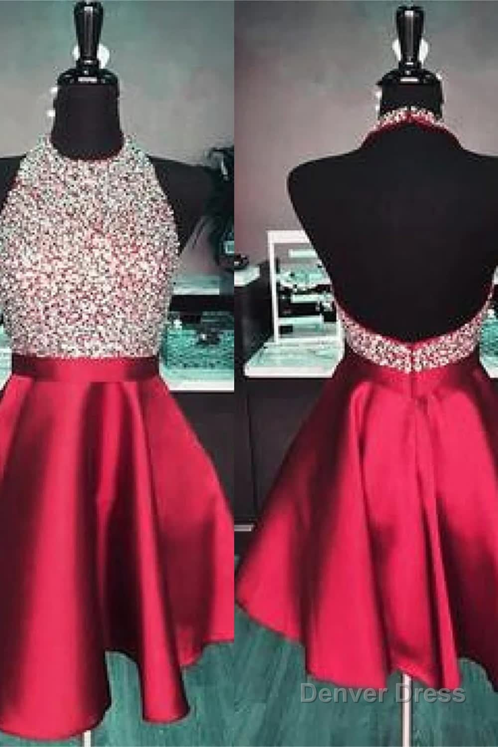 Royal Blue Beaded Backless Short Homecoming Dresses Secondary image