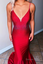 Royal Blue Beading Mermaid Prom Dresses