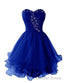 Royal Blue Beading Sweetheart Short Dress With Ruffles Homecoming Dresses
