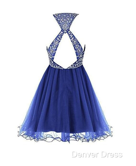 Royal Blue Homecoming Dress , Tulle Beaded Prom Dress, Cute Prom Dresses Secondary image