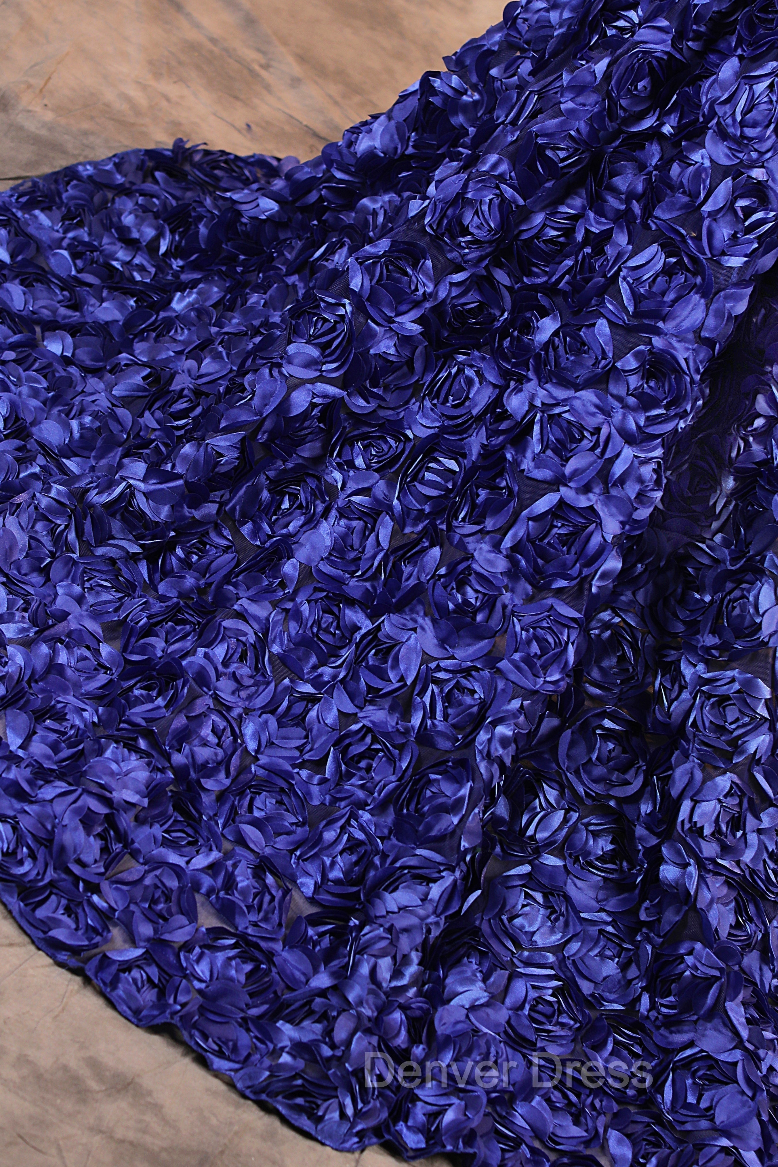 Royal Blue Mermaid Prom Dresses Sequined Lace Flowers Halter Neck Backless Long Gowns