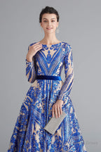 A Line Luxury Sequins Long Sleeve Backless Prom Dresses